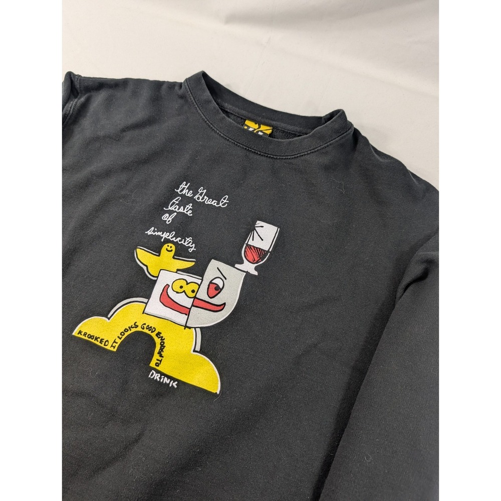 Mens Medium Vintage Krooked Simplicity Drink Skateboarding Crew neck Sweatshirt